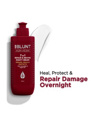 BBLUNT 7 In 1 Repair & Revive Night Hair Cream With Shine Tonic to Heal & Protect - 200 ml