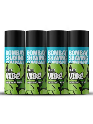 Bombay Shaving Company Men Set of 4 Black Vibe Odour Control Deodorant Spray - 150ml each