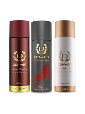 Denver Men Rider-Honour-Imperial Deodorant Body Spray Combo - 200 ml Each