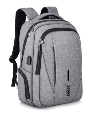 HRX by Hrithik Roshan Unisex Brand Logo Backpack with USB Charging Port