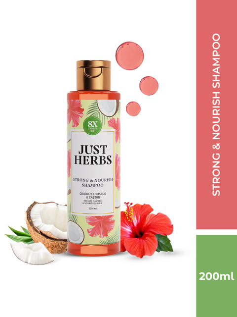 Just Herbs Castor + Black Onion Seed Shampoo for All Hair Types - 200 ml