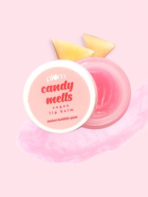 Plum Candy Melts Lip Balm With Cocoa Butter For Dry & Chapped Lips 12g - Melon Bubble Yum